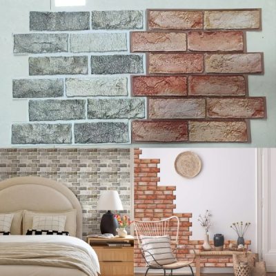 Samolepiaca tapeta - oranžová tehla (10 ks/0,9 m²) | NYBRICK